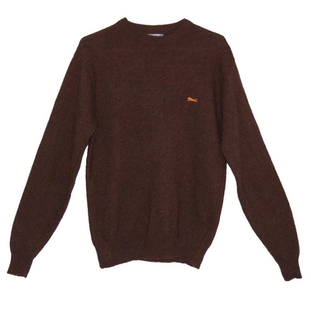 Vintage 80s Le Tigre Brown Wool Crew neck Sweater Sz Large Made In USA
